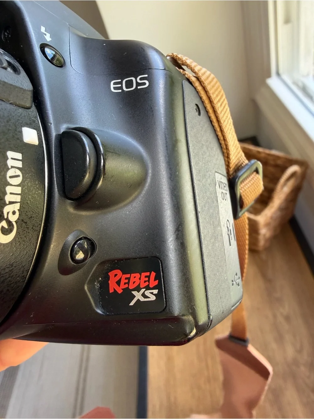 Canon Black DSLR Camera with 18-55mm Lens and Black Strap